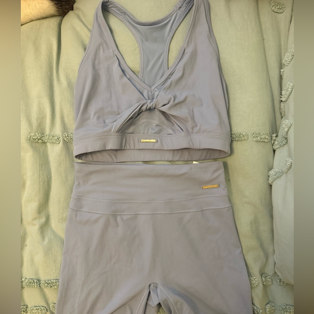 Gymshark Gray Sports Bra and Shorts Set